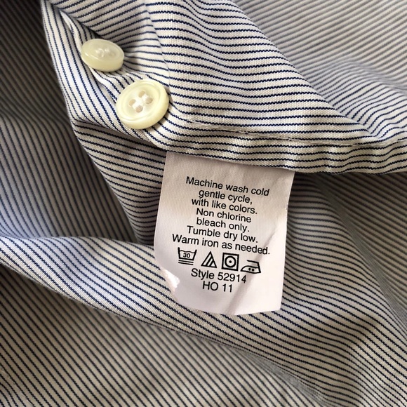 Blue & White Pin Stripe Long Sleeve Button Down - Picture 6 of 7